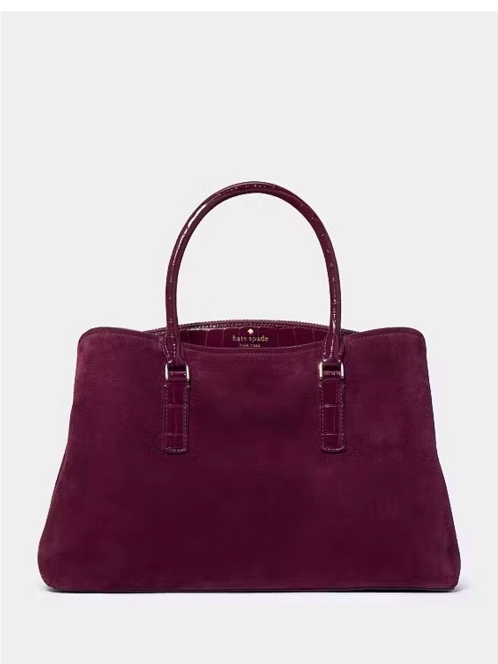 Kate Spade New York Thompson Street Suede And Croc Embossed Satchel Bag KP185 - Picture 7 of 17